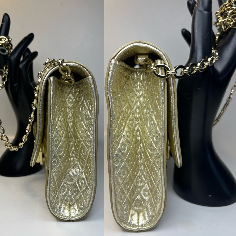 Authentic TOD’S ‘Signature’ Crossbody/Shoulder Bag ~ in Metallic Gold Leather - Picture 6 of 17